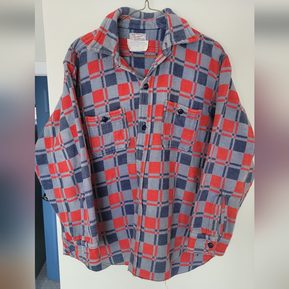 Rare 1970s Champion Flannel Shirt.